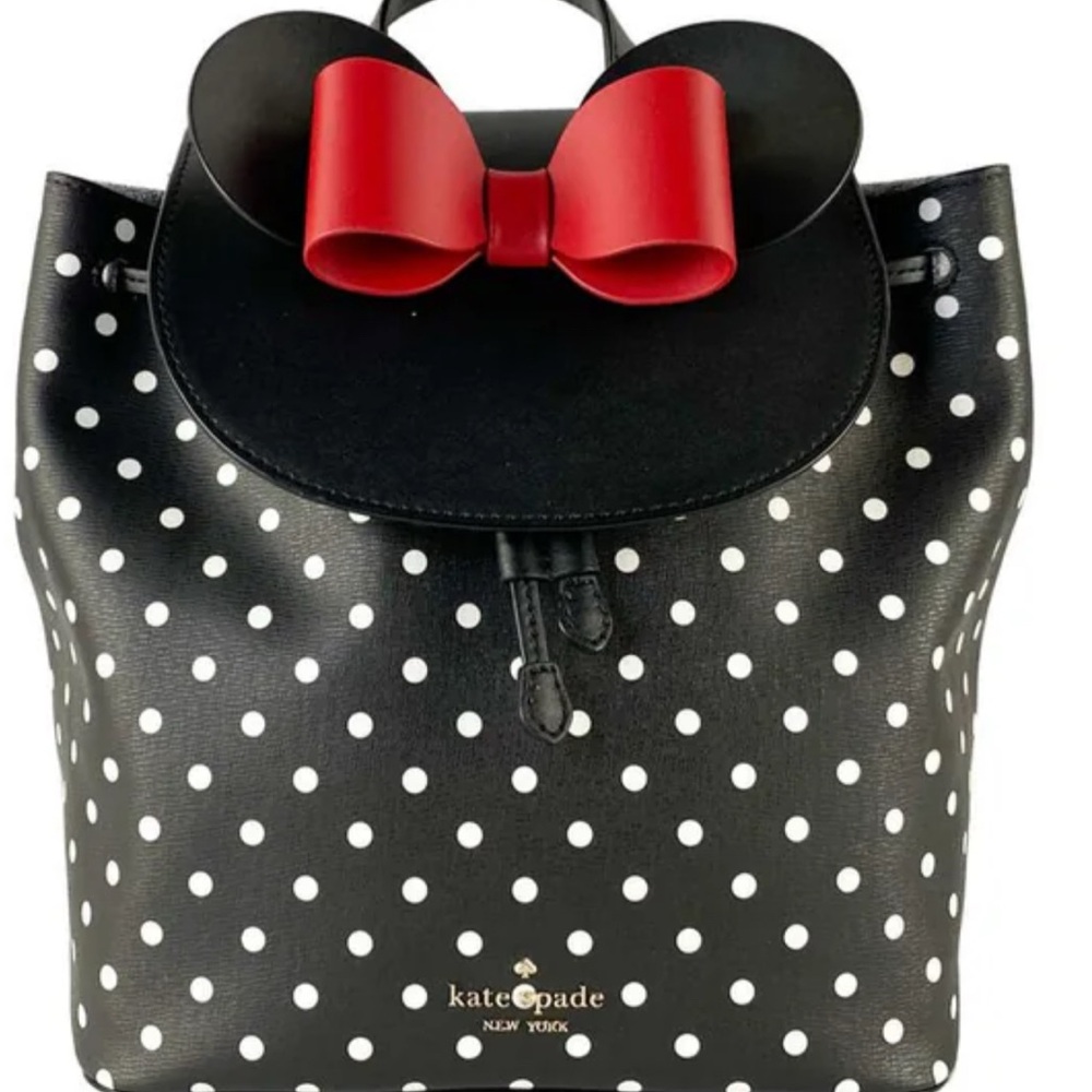 Loungefly Kate Spade Disney Minnie Mouse Black and White Polka Dot Bag NWT
